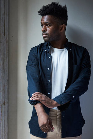 Basic Rights Button Down Shirt Dark Navy