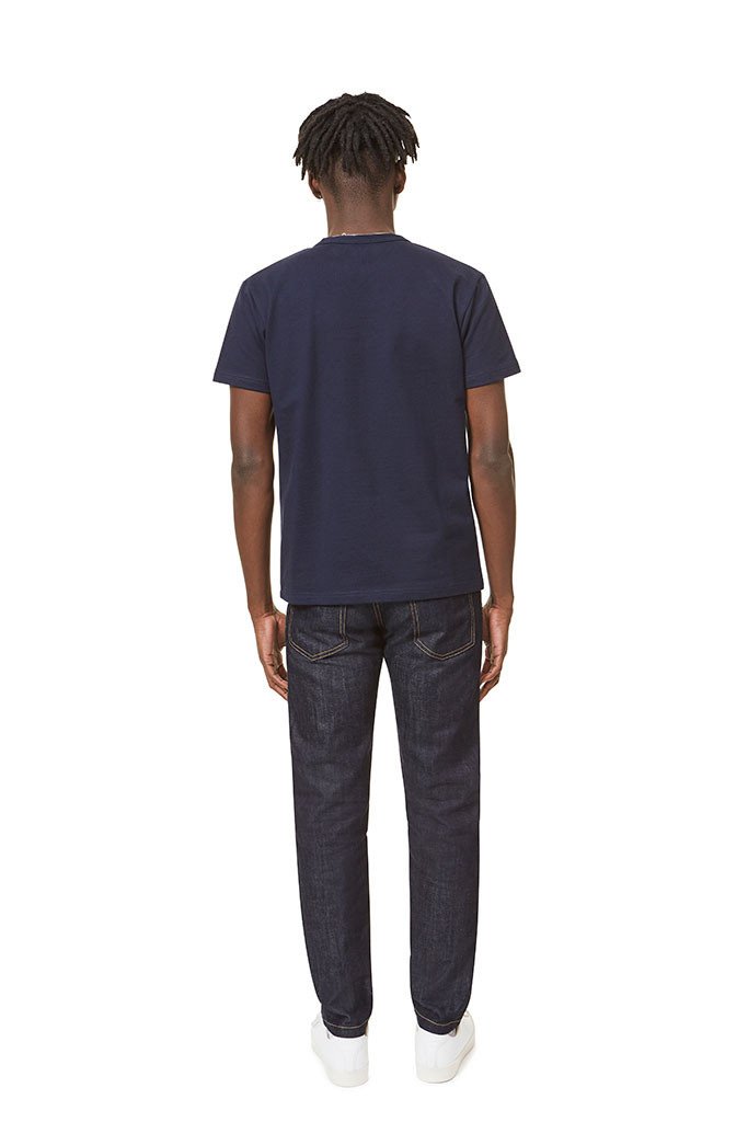 Twisted Rib Neck Tee Navy T-Shirt _ Basic Rights