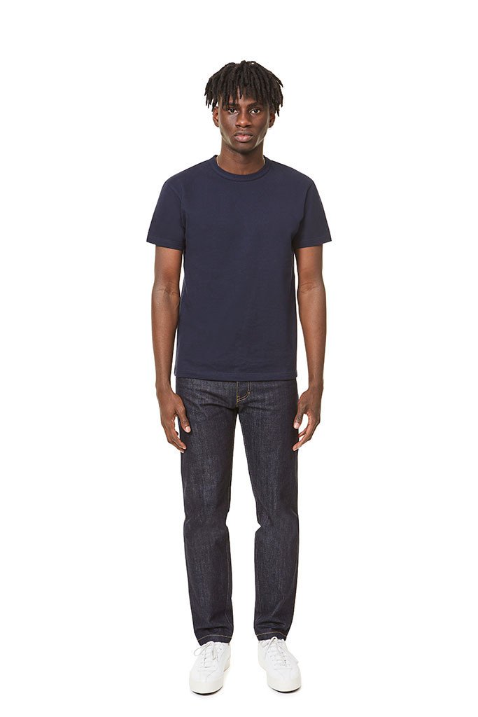 Twisted Rib Neck Tee Navy T-Shirt _ Basic Rights