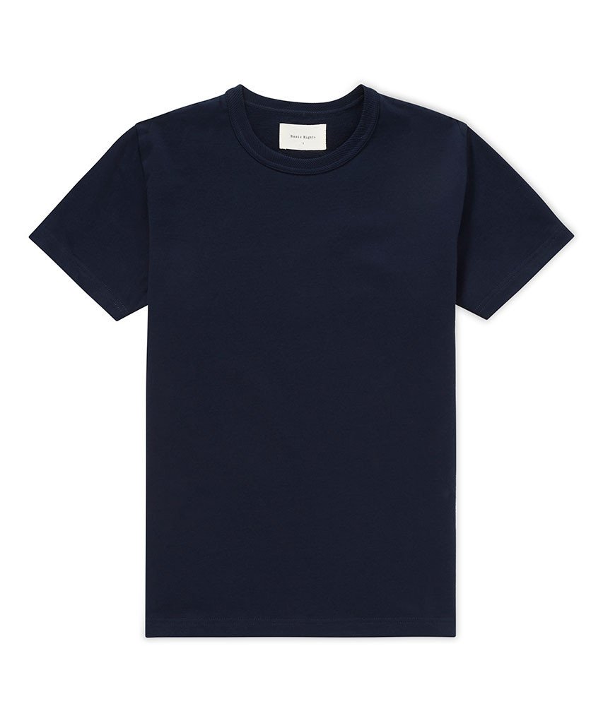 Twisted Rib Neck Tee Navy T-Shirt _ Basic Rights