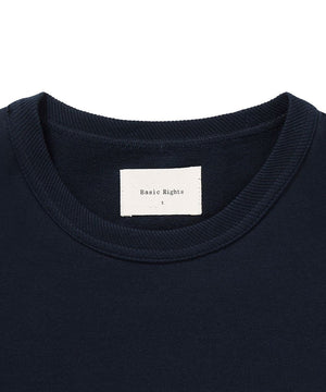 Twisted Rib Neck Tee Navy T-Shirt _ Basic Rights