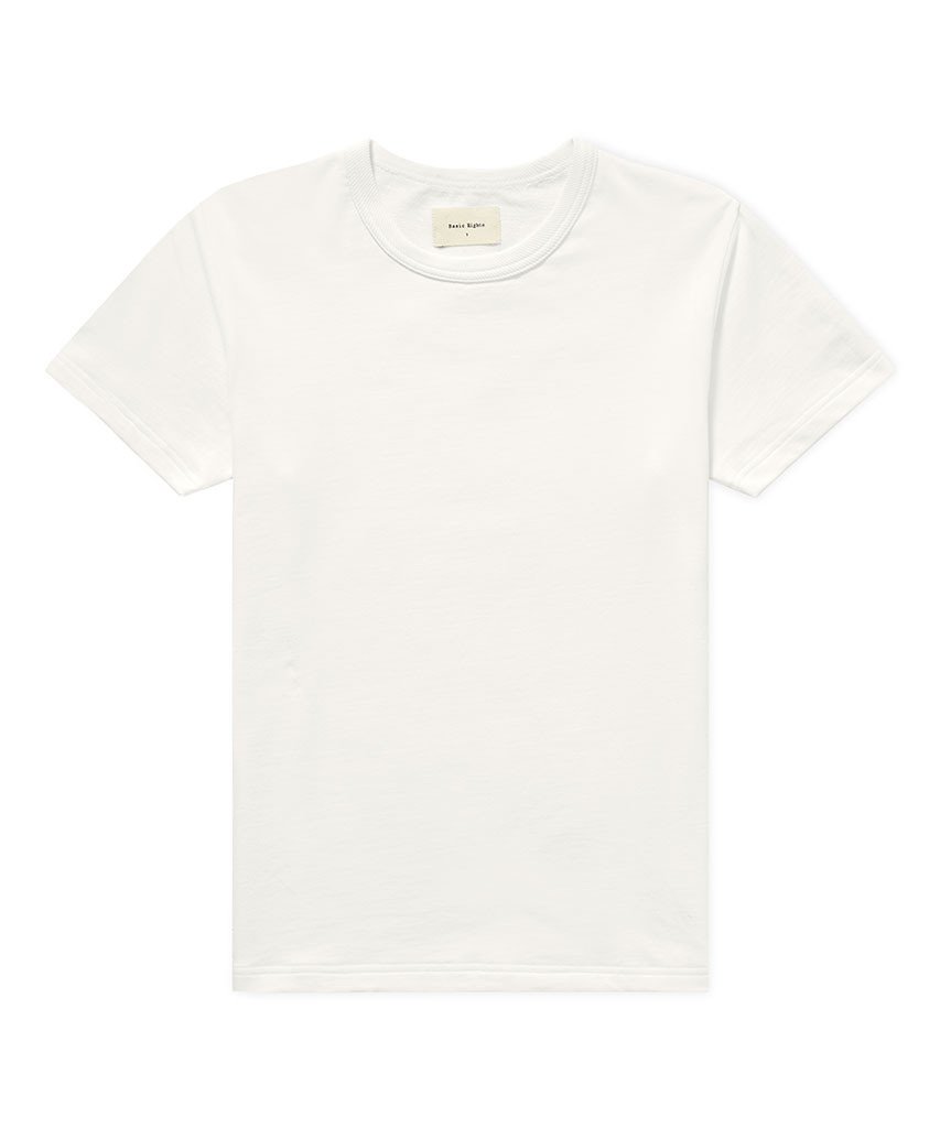 Twisted Rib Neck Tee White T-Shirt _ Basic Rights