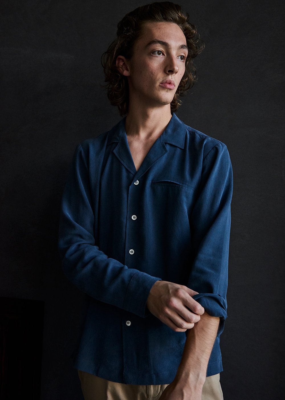 Basic Rights Camp Collar Shirt Navy