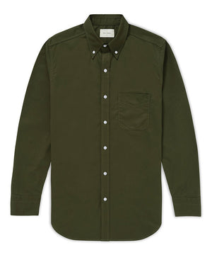 Button Down Shirt Olive Green Shirt _ Basic Rights