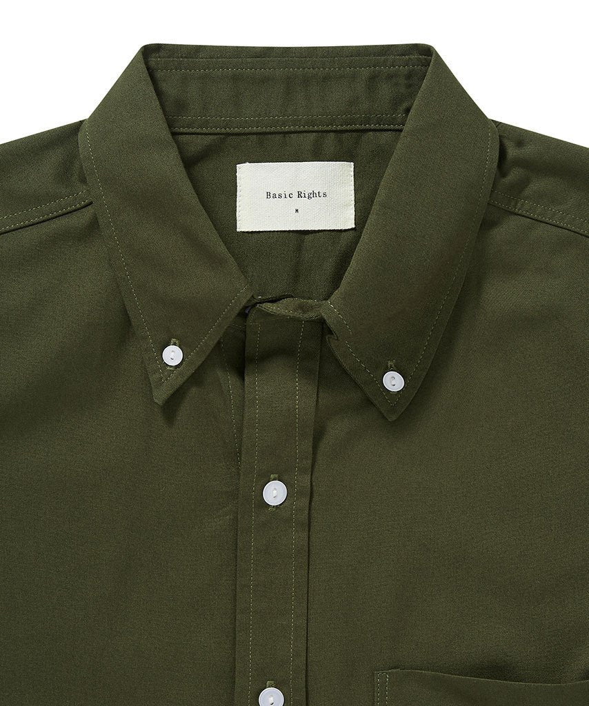 Button Down Shirt Olive Green Shirt _ Basic Rights