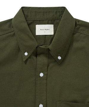 Button Down Shirt Olive Green Shirt _ Basic Rights