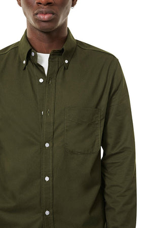 Button Down Shirt Olive Green Shirt _ Basic Rights