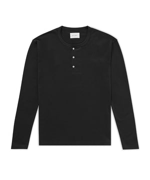 Long Sleeve Henley Black Henley _ Basic Rights