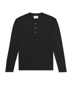 Long Sleeve Henley Black Henley _ Basic Rights