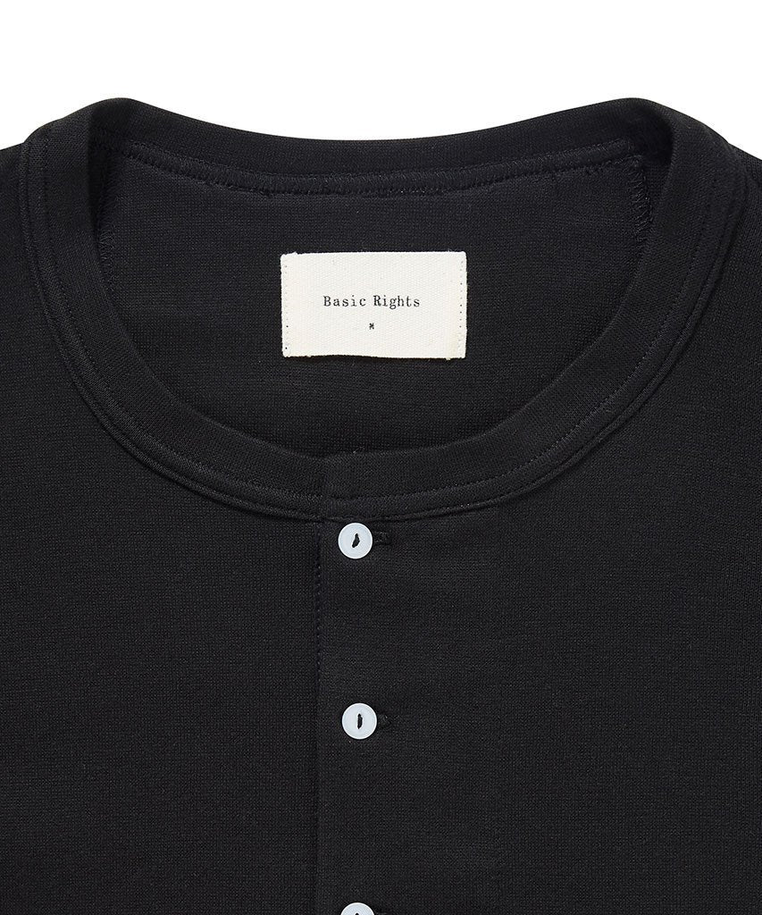 Long Sleeve Henley Black Henley _ Basic Rights