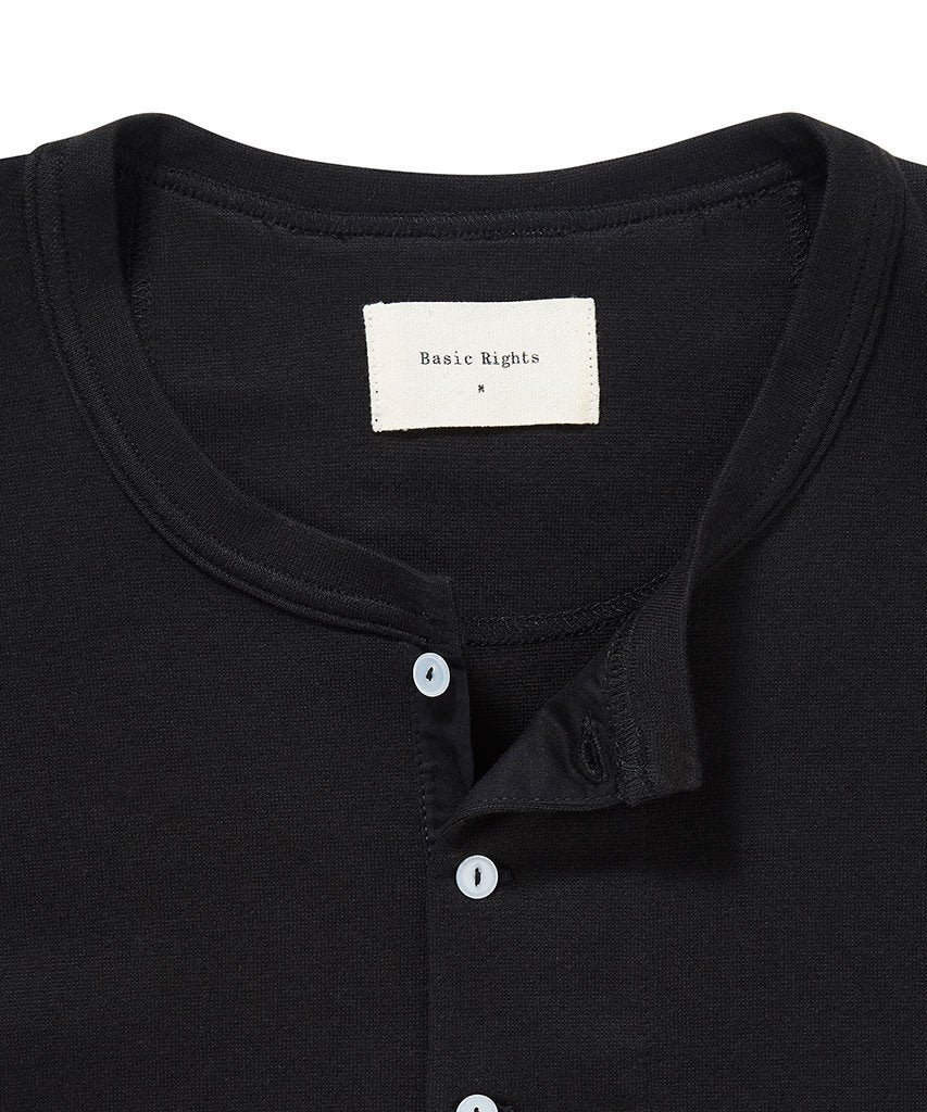 Long Sleeve Henley Black Henley _ Basic Rights