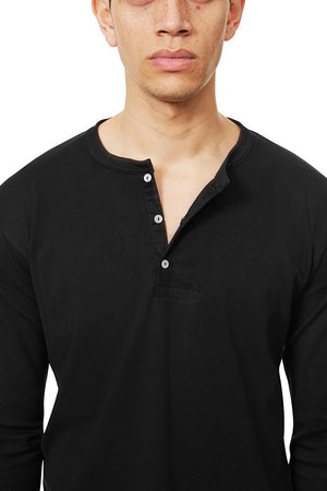Long Sleeve Henley Black Henley _ Basic Rights