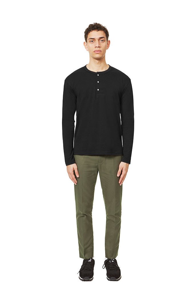 Long Sleeve Henley Black Henley _ Basic Rights