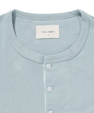 Long Sleeve Henley Light Blue Henley _ Basic Rights