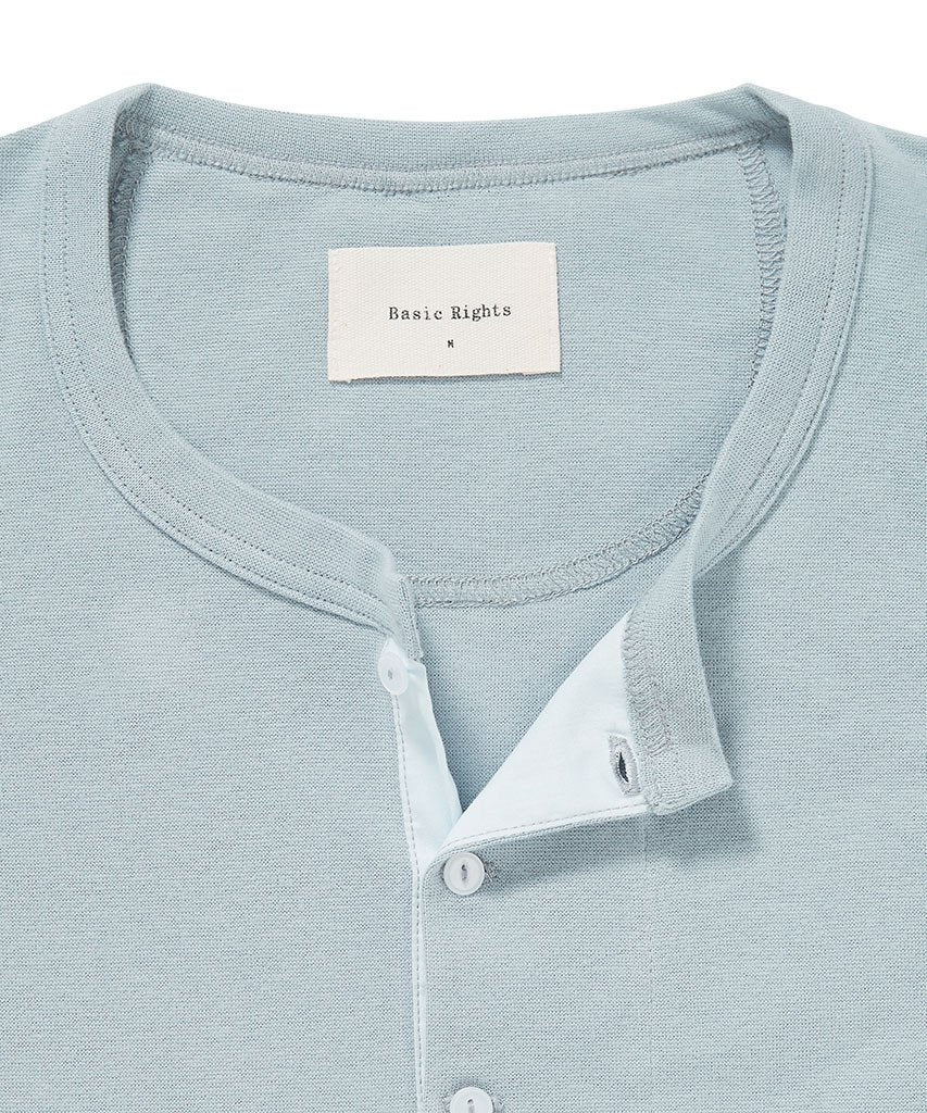 Long Sleeve Henley Light Blue Henley _ Basic Rights