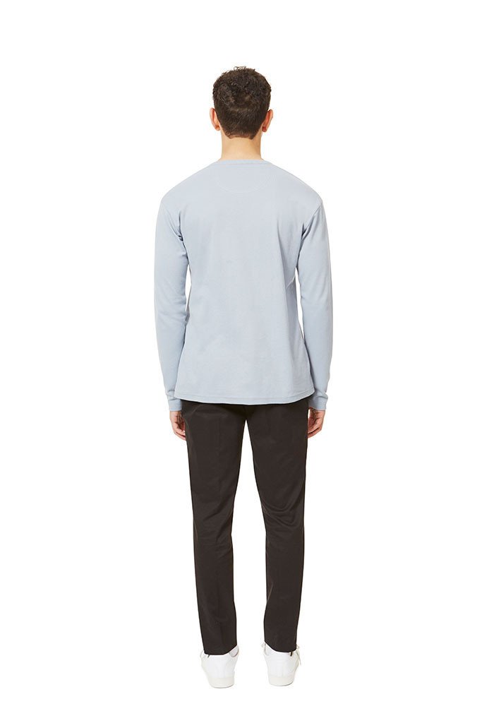 Long Sleeve Henley Light Blue Henley _ Basic Rights