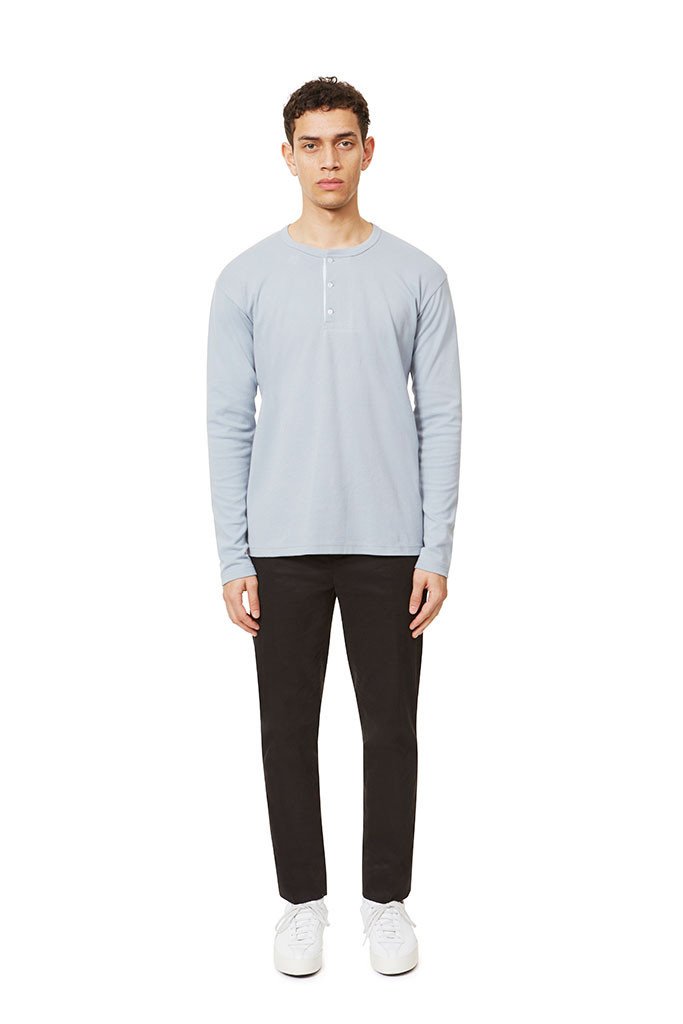 Long Sleeve Henley Light Blue Henley _ Basic Rights