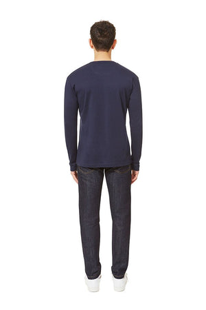 Long Sleeve Henley Navy Henley _ Basic Rights