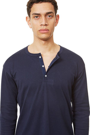 Long Sleeve Henley Navy Henley _ Basic Rights