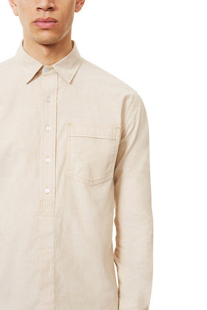 202 Straight Placket Shirt Beige Shirt _ Basic Rights