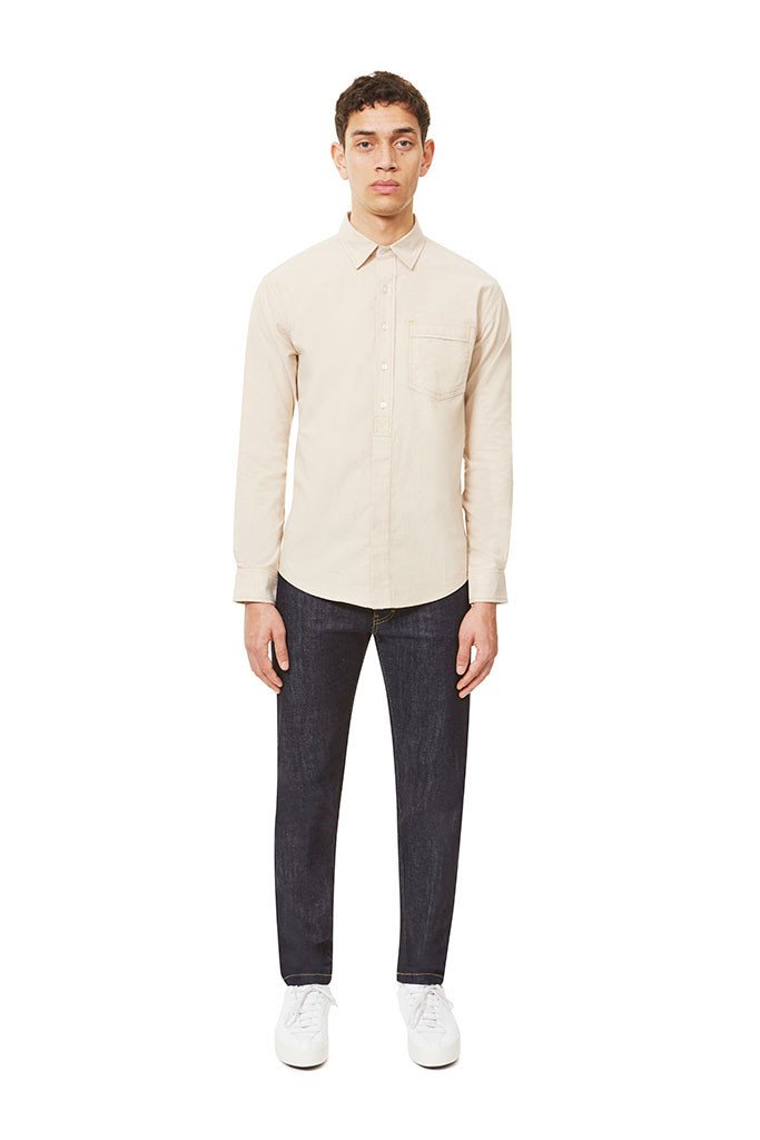 202 Straight Placket Shirt Beige Shirt _ Basic Rights