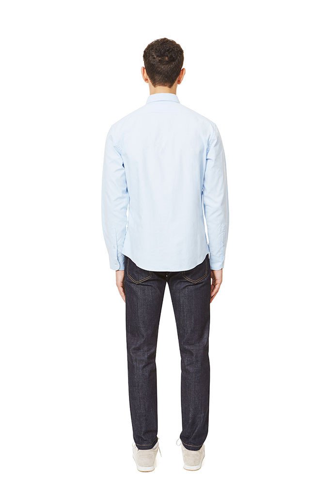 202 Straight Placket Shirt Light Blue Shirt _ Basic Rights