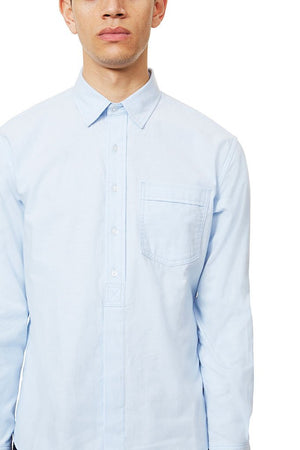 202 Straight Placket Shirt Light Blue Shirt _ Basic Rights
