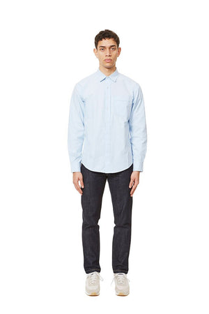 202 Straight Placket Shirt Light Blue Shirt _ Basic Rights
