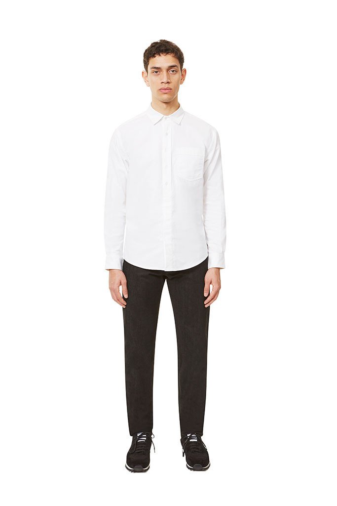202 Straight Placket Shirt White Shirt _ Basic Rights