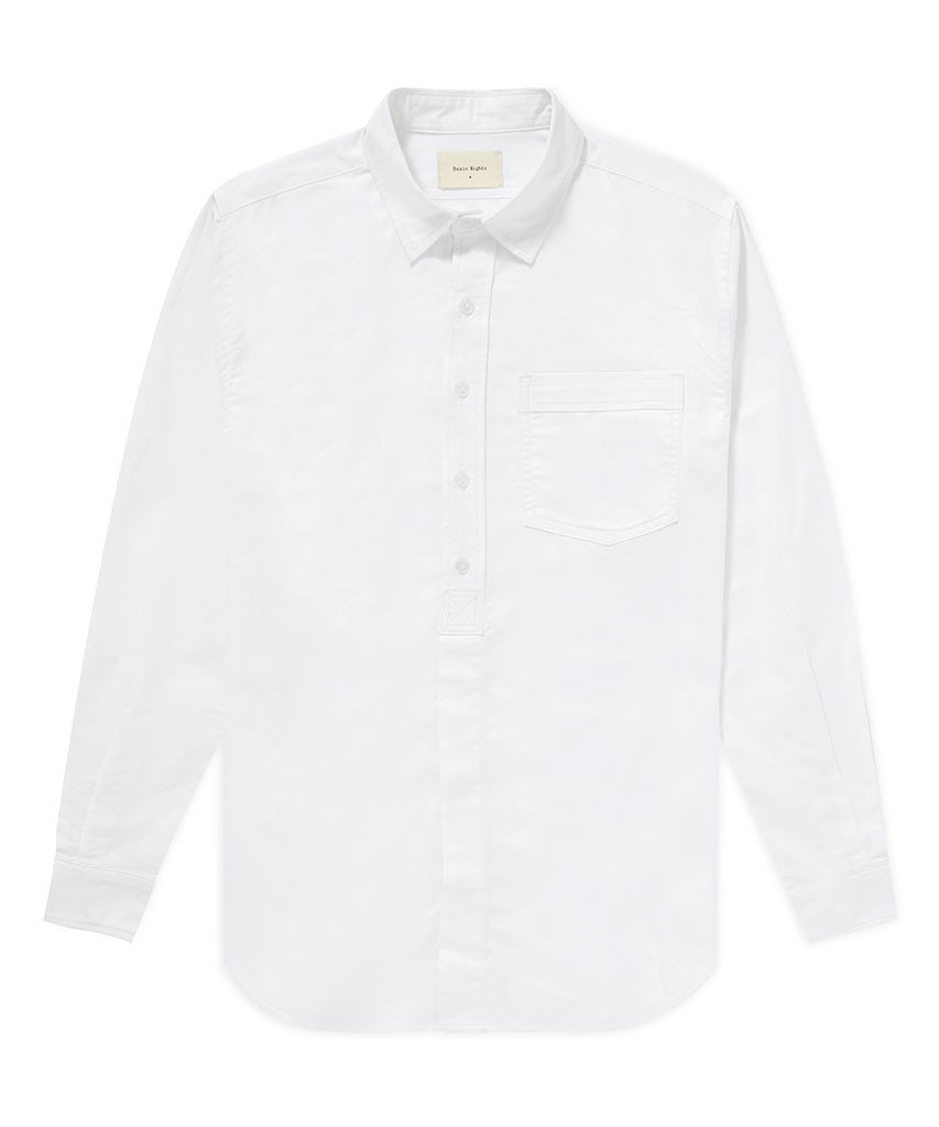 202 Straight Placket Shirt White Shirt _ Basic Rights