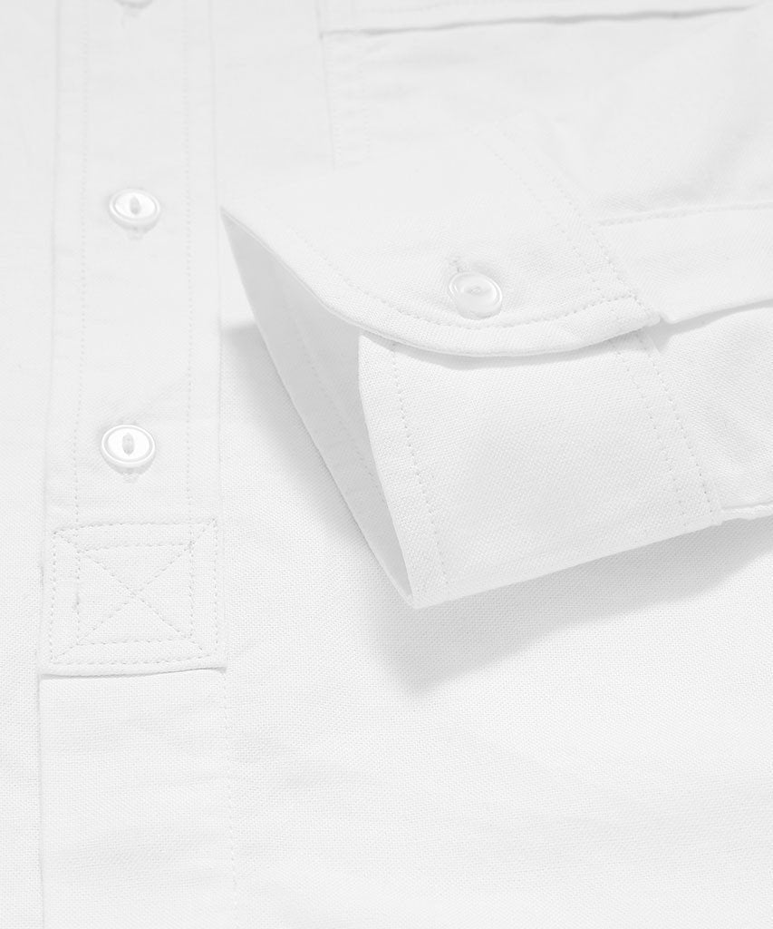 202 Straight Placket Shirt White Shirt _ Basic Rights