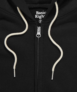 078 Zip Hoodie Black Hoodie _ Basic Rights