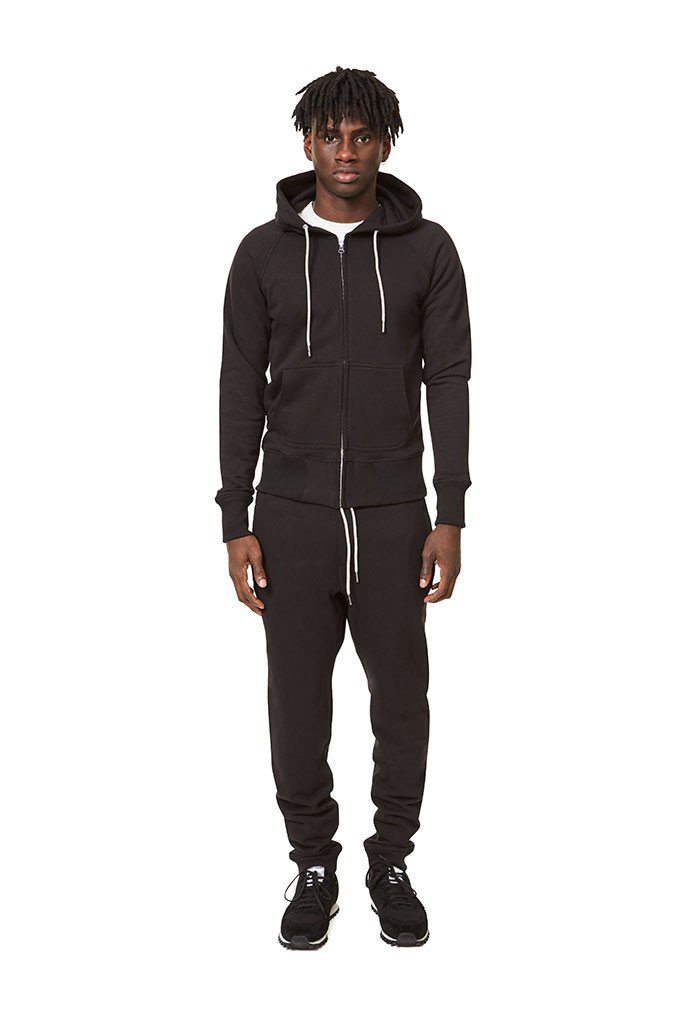 078 Zip Hoodie Black Hoodie _ Basic Rights