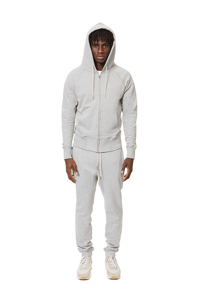 078 Zip Hoodie Gray Hoodie _ Basic Rights
