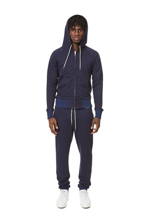 078 Zip Hoodie Navy Hoodie _ Basic Rights