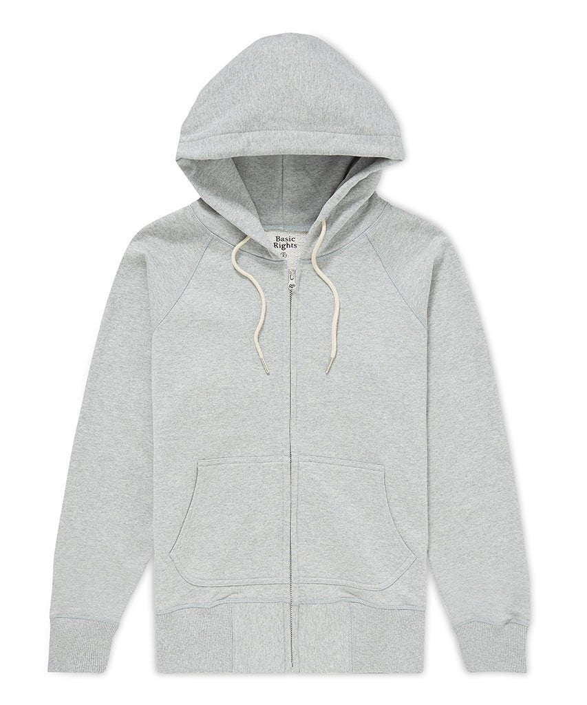 078 Zip Hoodie Gray Hoodie _ Basic Rights