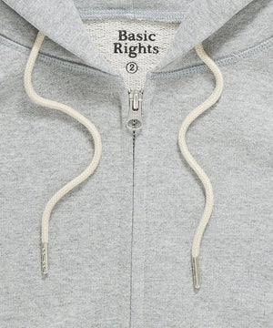 Zip Up Hoodie Gray Basic Rights