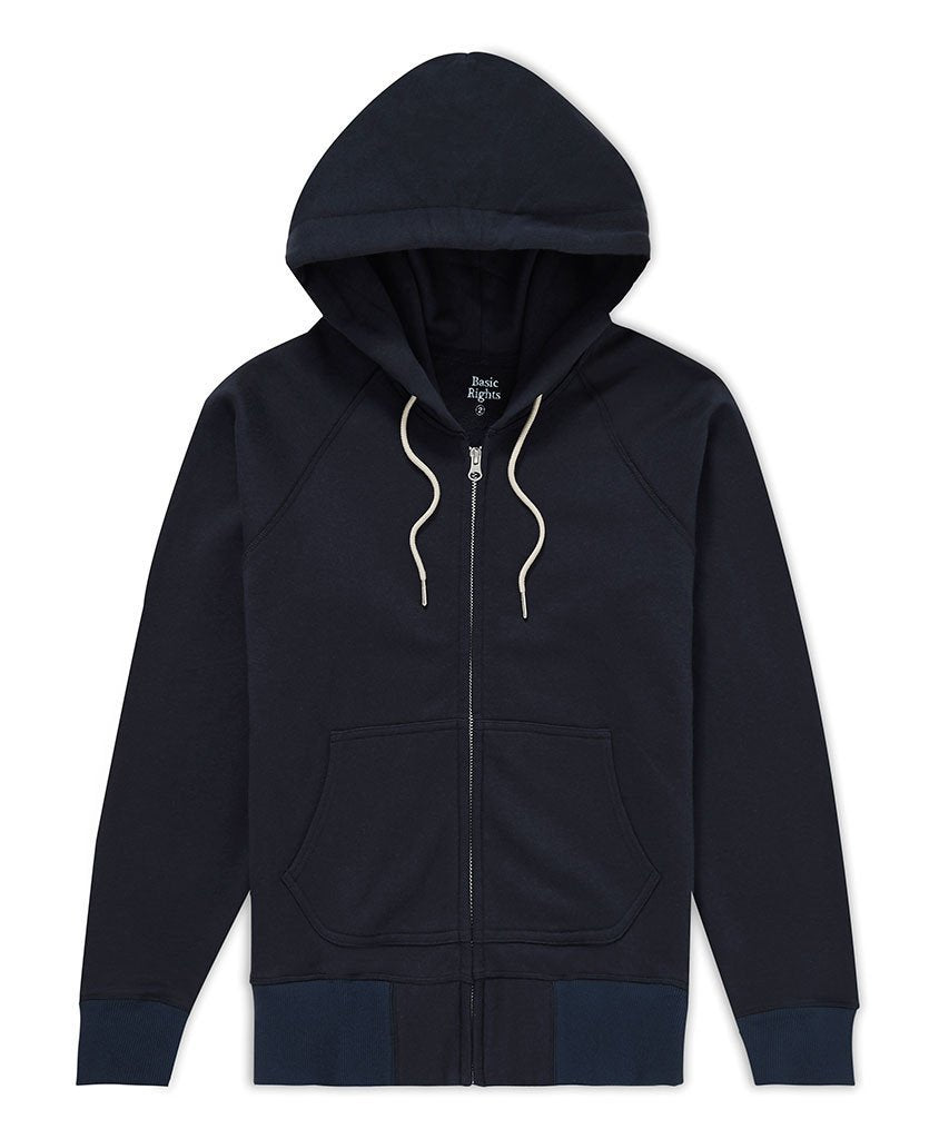 078 Zip Hoodie Navy Hoodie _ Basic Rights