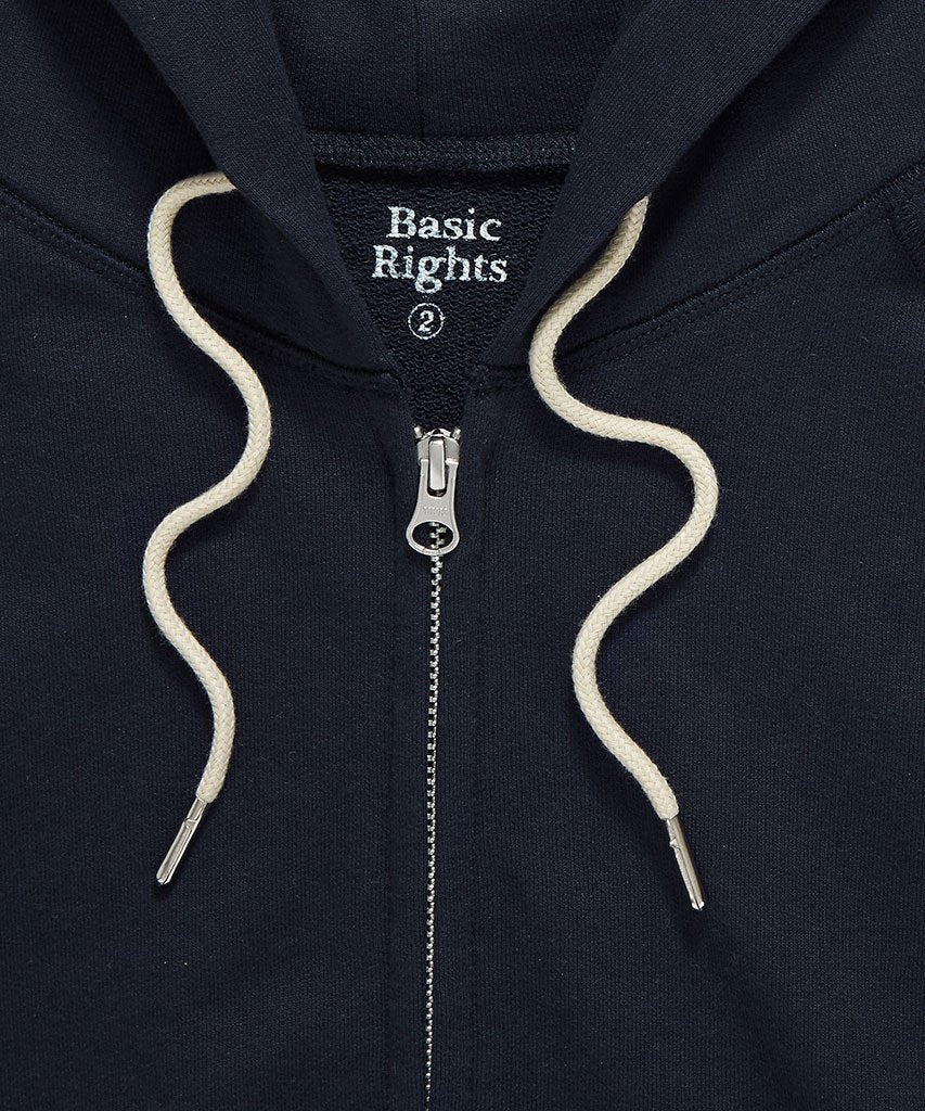078 Zip Hoodie Navy Hoodie _ Basic Rights