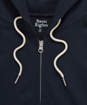 078 Zip Hoodie Navy Hoodie _ Basic Rights