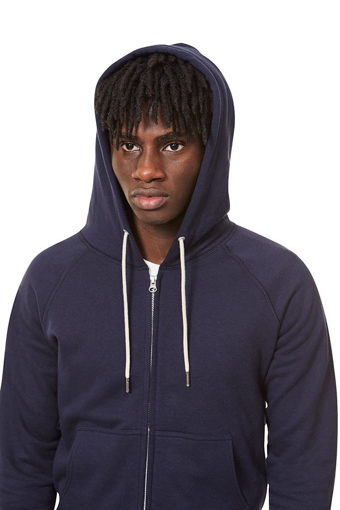 078 Zip Hoodie Navy Hoodie _ Basic Rights