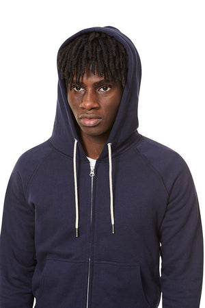 078 Zip Hoodie Navy Hoodie _ Basic Rights